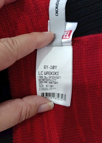 Kırmızı Siyah Nakışlı Erkek Atkı - Görsel 4