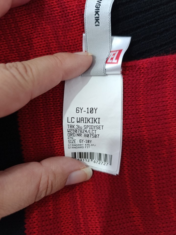 Kırmızı Siyah Nakışlı Erkek Atkı - Görsel 4