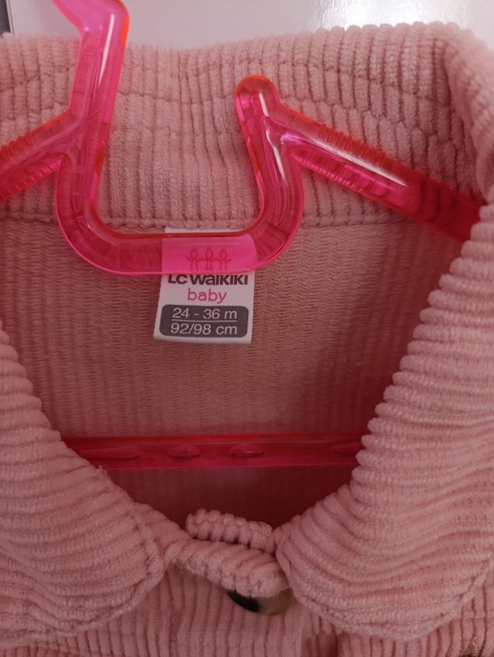 Pembe Düğmeli Kız Ceket - Görsel 2