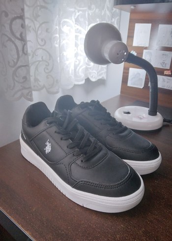 U.S Polo Assn. Beyaz Tabanlı Siyah Kadın Sneakers U.S.polo