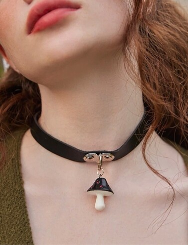 Fairycore Siyah Mantarlı Choker