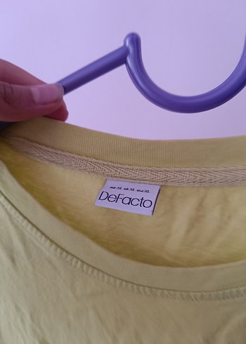 Defacto Sarı unisex salaş Tişört