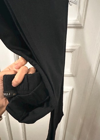 xxl Beden Uzun Kollu Nakışlı Siyah Kadın Sweatshirt ikili takım