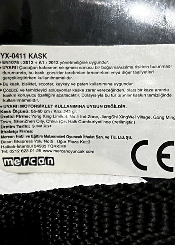 ÇOCUK BİSİKLET KASKI - YENİ AMA ETİKETSİZ - Görsel 3