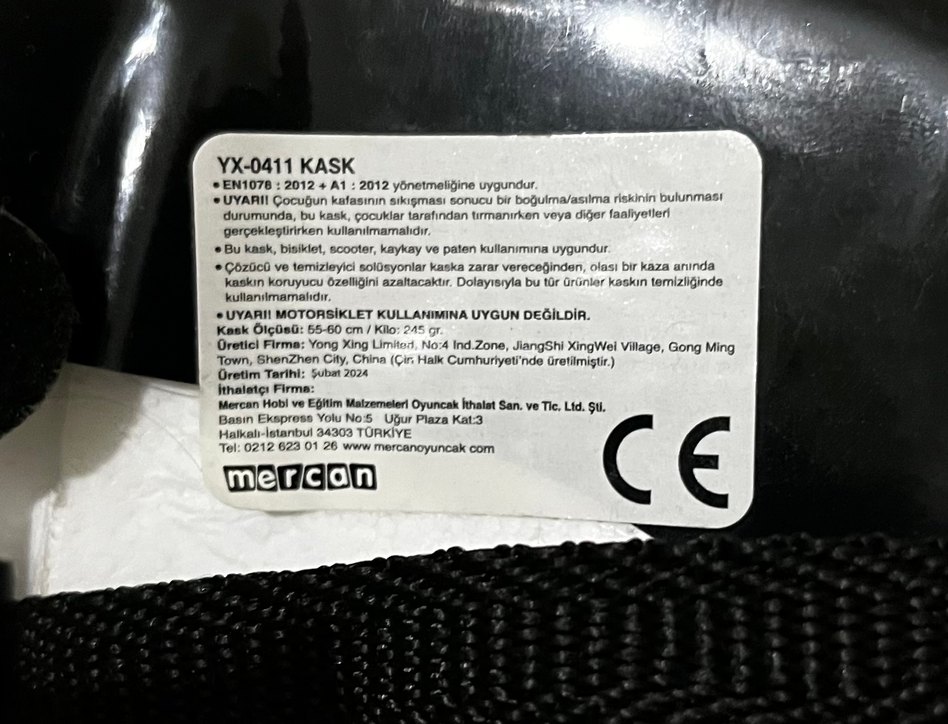 ÇOCUK BİSİKLET KASKI - YENİ AMA ETİKETSİZ - Görsel 3