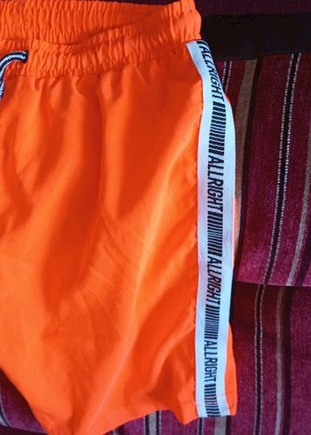 Turuncu Bağcıklı Erkek Mayo Şortu. iade yok. - Görsel 6