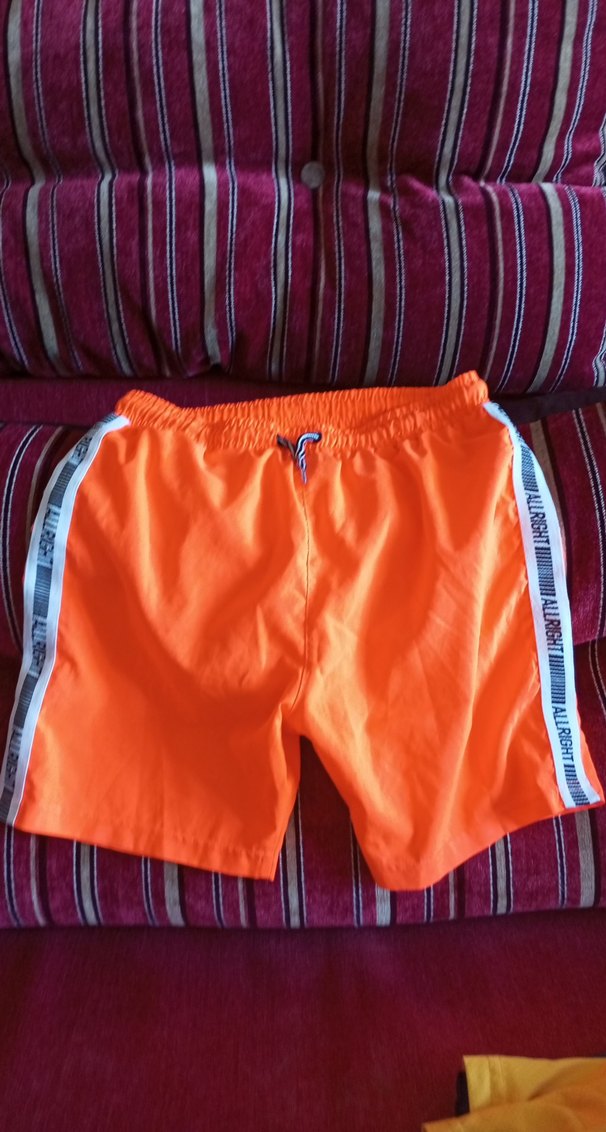Turuncu Bağcıklı Erkek Mayo Şortu. iade yok. - Görsel 3
