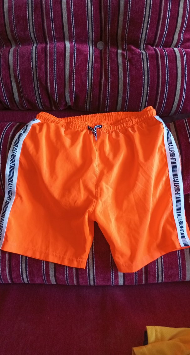 Turuncu Bağcıklı Erkek Mayo Şortu. iade yok. - Görsel 4