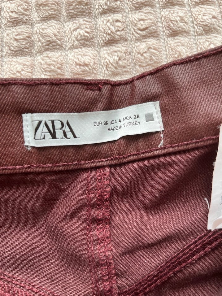 Düğmeli Zara Deri Mini Şort - Görsel 2