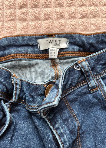 Twist 36 beden Denim Bilekte Paça Jean - Görsel 2