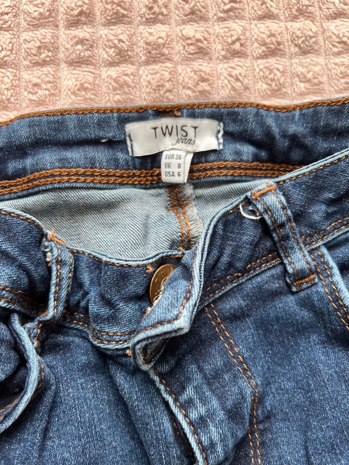 Twist 36 beden Denim Bilekte Paça Jean - Görsel 2
