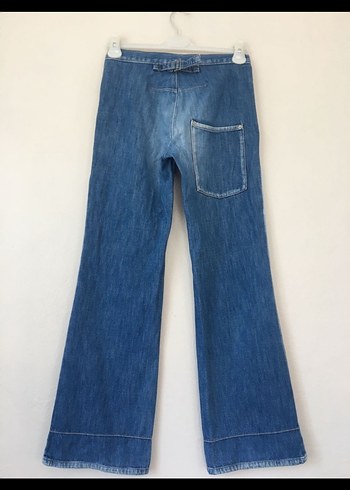 Kadın Gri Mavi Bol Kesim  Kot Pantolon - Görsel 4