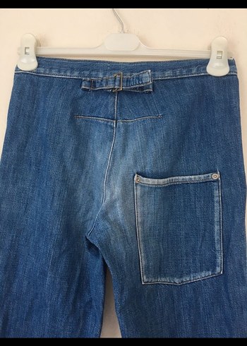 Kadın Gri Mavi Bol Kesim  Kot Pantolon - Görsel 5