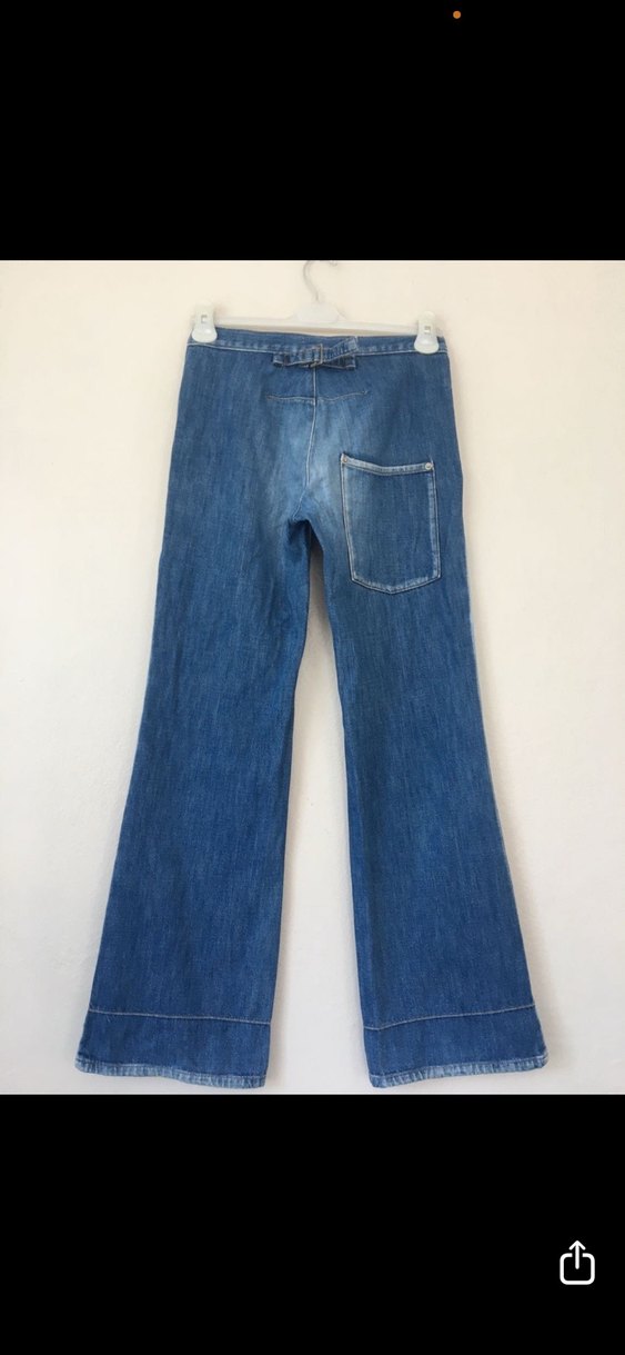 Kadın Gri Mavi Bol Kesim  Kot Pantolon - Görsel 4