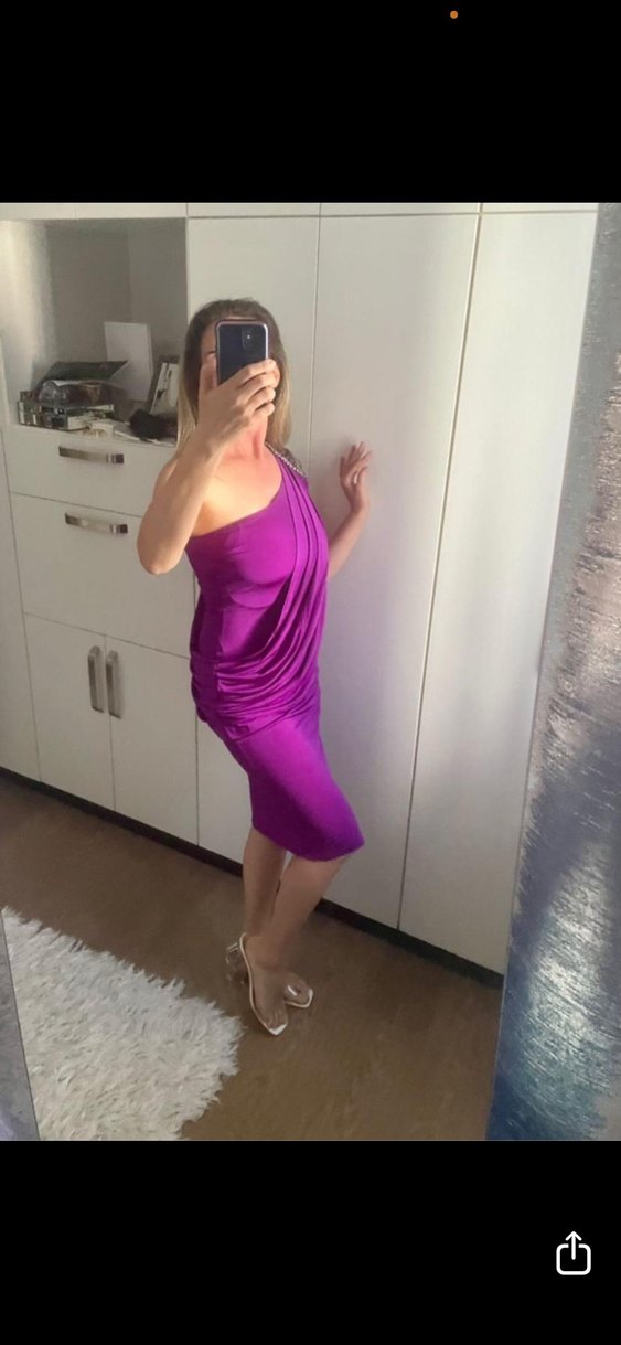 Zahara Mor Drapeli  Abiye Elbise - Görsel 2