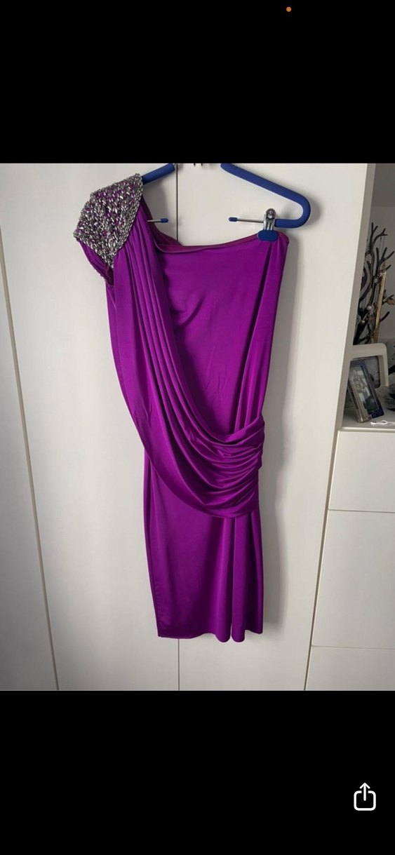 Zahara Mor Drapeli  Abiye Elbise - Görsel 5