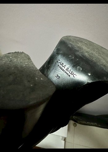 Siyah Deri Stiletto Topuklu Zara Kadın Bot - Görsel 4