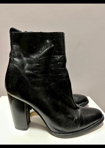 Siyah Deri Stiletto Topuklu Zara Kadın Bot - Görsel 2