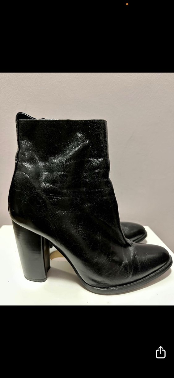 Siyah Deri Stiletto Topuklu Zara Kadın Bot - Görsel 2