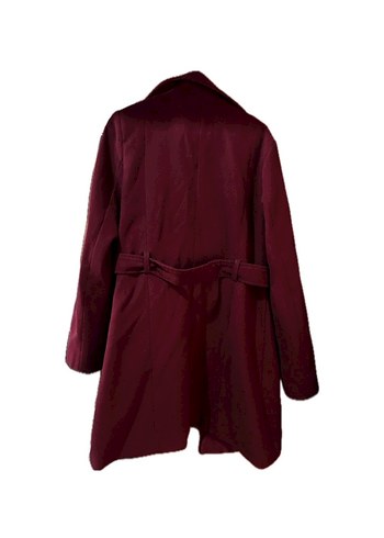 Bordo Çift Düğmeli Kaban - Görsel 2