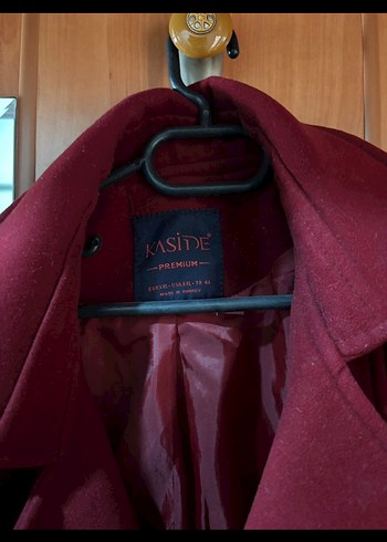 Bordo Çift Düğmeli Kaban - Görsel 4