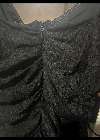 Siyah Drapeli Adil Işık  Abiye Elbise - Görsel 5