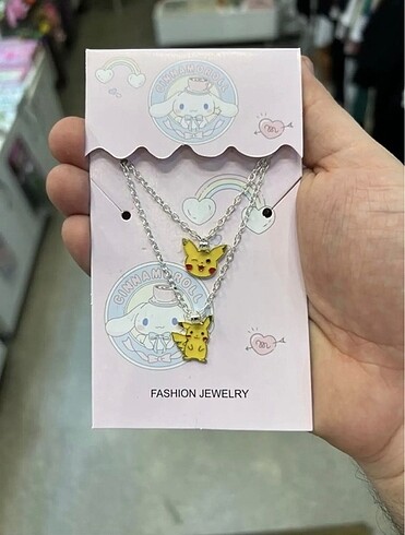 2 Adet Pokemon Pikachu Best Friends Unisex Arkadaşlık Kolyesi