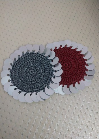 El Yapımı Pullu Örgü Bardak Altlıkları istenilen ip ve pulla