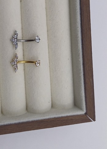 ASTM136 titanium Gobek piercing 18K - Görsel 3