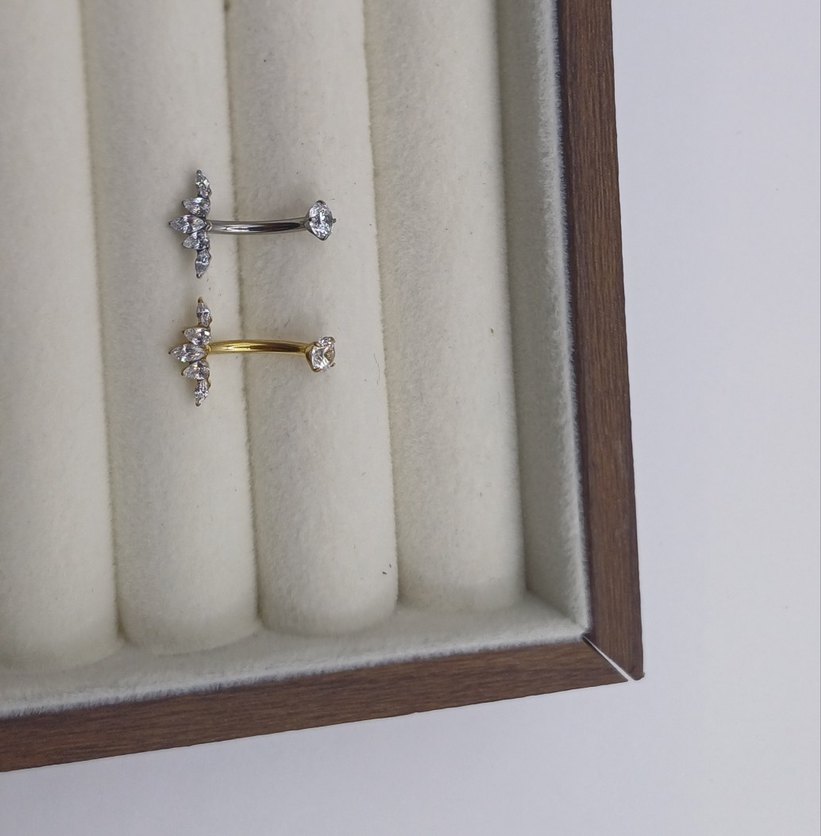 ASTM136 titanium Gobek piercing 18K - Görsel 3