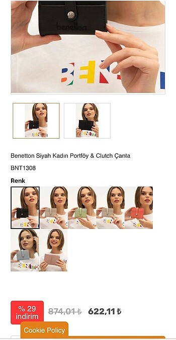 Bennetton cüzdan - Görsel 6