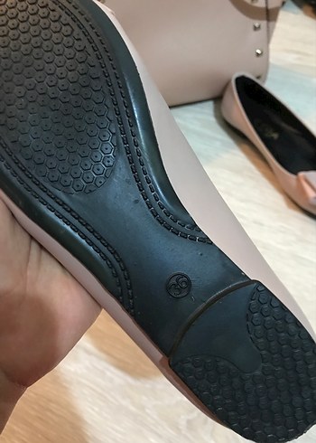 Pudra Pembe Kadın Babet ve Çanta - Görsel 2