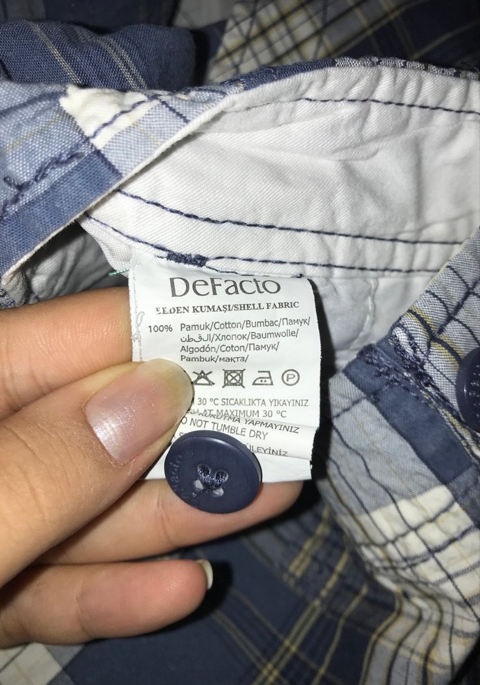 Erkek Mavi Gri Kareli Kemerli Şort - Görsel 5