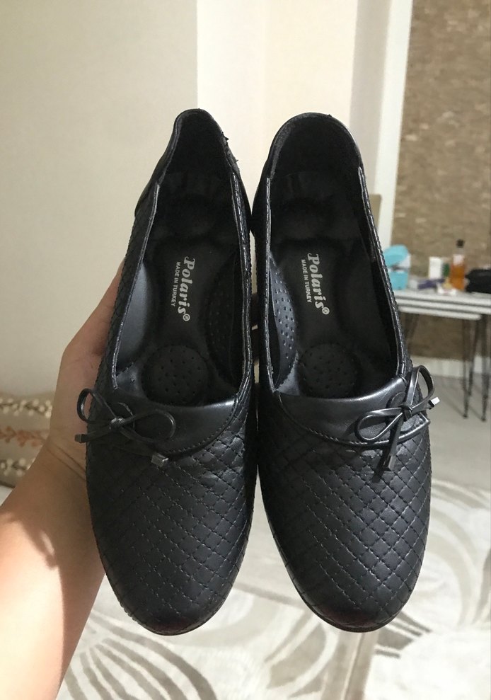 Siyah Klasik Desenli Kadın Babet - Görsel 2