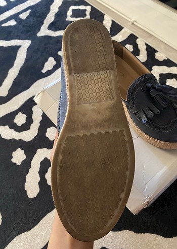 Püsküllü Lacivert Denim Dolgu Topuk Espadril - Görsel 2