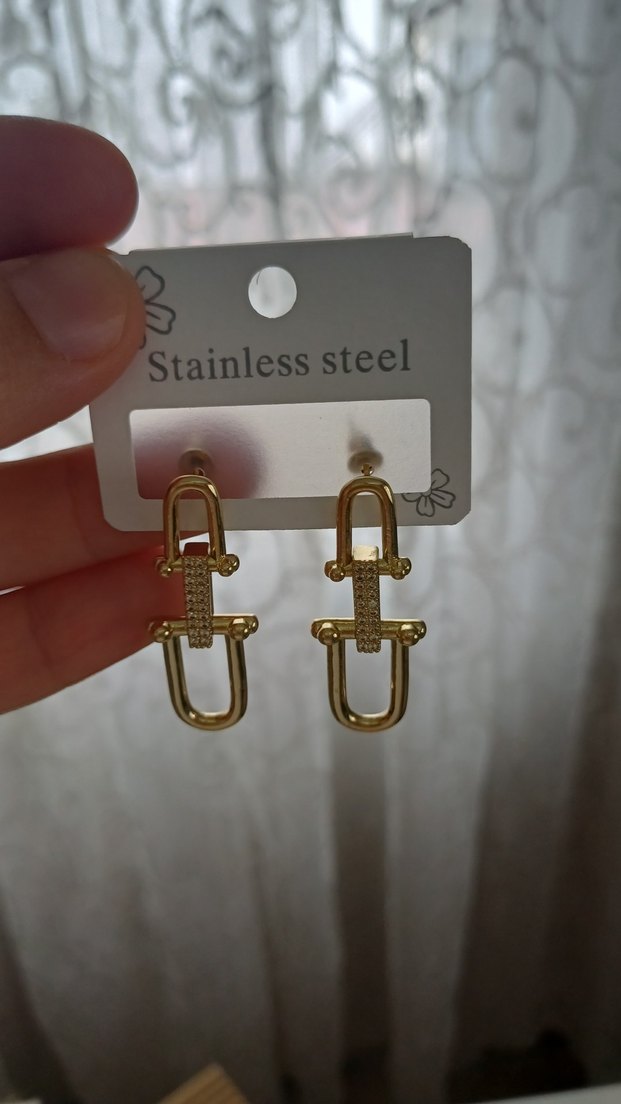 Altın Renk Minimalist Midi Küpe - Görsel 2