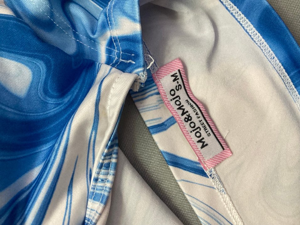 Mavi Boyundan bağlamalı crop - Görsel 2