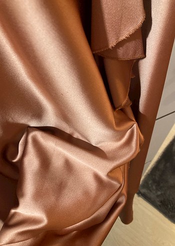 Somon Drapeli V Yaka Uzun Abiye Elbise - Görsel 2