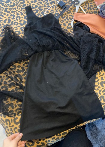 Siyah Avant-Garde Kadın Kemerli elbise - Görsel 4