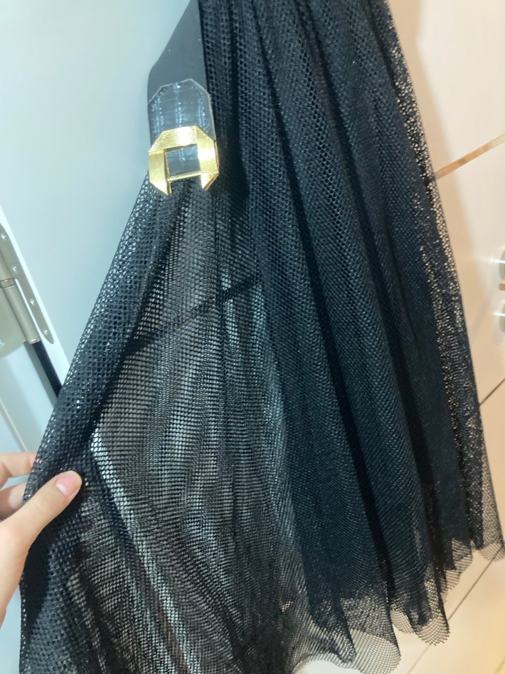 Siyah Avant-Garde Kadın Kemerli elbise - Görsel 2