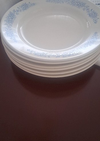 Mavi Çiçek Desenli Yemek Tabağı Seti