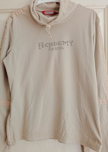Bej Fermuarlı Kadın Sweatshirt