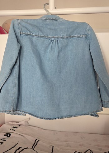 18-24 Ay Beden Kız Çocuk Mavi Denim Gömlek