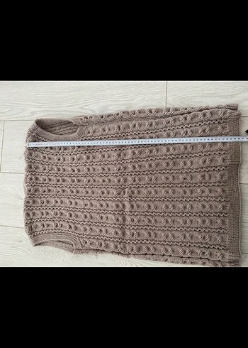 Bej Örgü Kadın Yelek V Yaka - Görsel 2