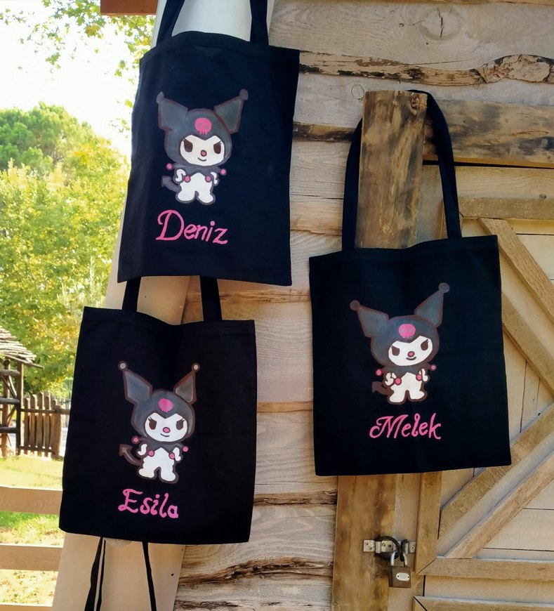 kuromi desenli bez çanta - Görsel 3