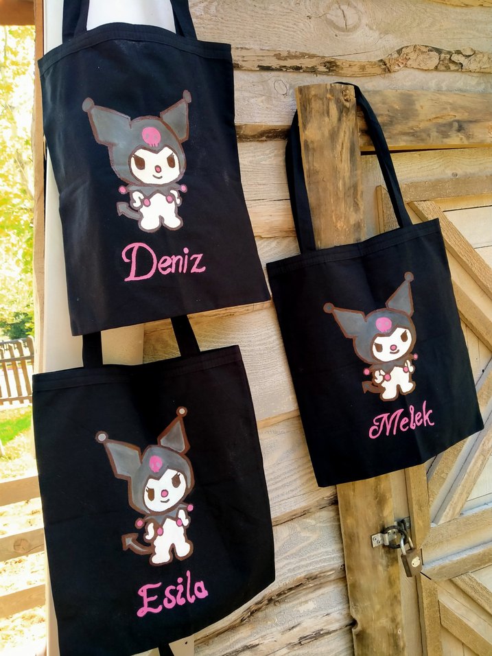 kuromi desenli bez çanta - Görsel 2