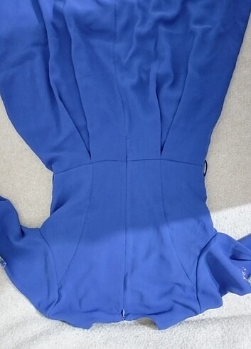 Saks mavisi elbise - Görsel 7