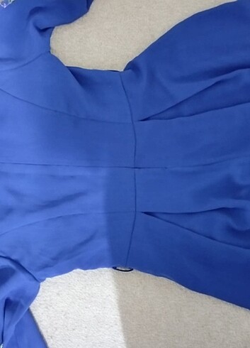 Saks mavisi elbise - Görsel 8