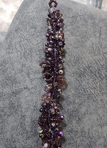 Mor taşlı Türban ve saç  aksesuarı - Görsel 4