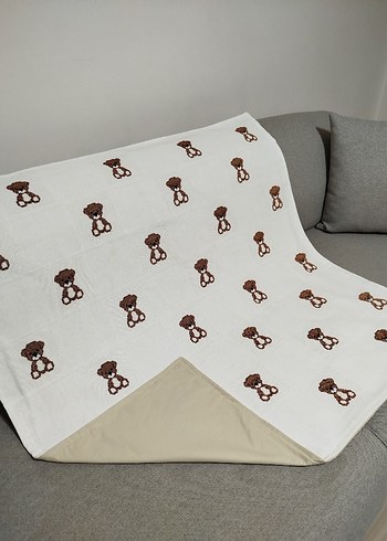 ayıcık desenli bebek battaniyesi pikesi - Görsel 2